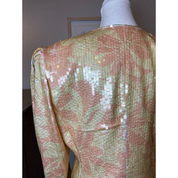Lillie Rubin | Vintage Yellow/Pink Sequins Blazer & Cami (2 pcs) | 12 - Picture 13 of 17